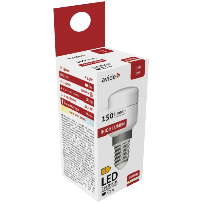 LED лампочка E14 / T26 / 1.3W / 150Lm / 120° / WW - теплый белый / 3000K / 5999097945927 / 10-1491