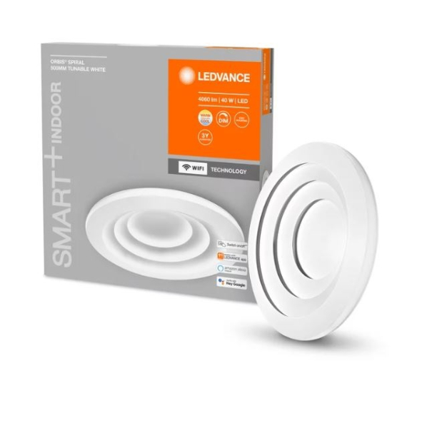 LEDVANCE LED Dimmable smart ceiling / wall light - plafon 40W / Ø 50cm / 3000-6500K / TW - tunable white / 2700Lm / IP20 / 161° / SMART+ Wifi Orbis Spiral / 4058075486607 / 20-7047