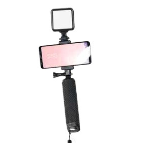 LED Lamp with selfie stick Ø 4 cm / 19cm / 49 diodes / 800 lm / Ring lamp / 2xAA / 4752233007849 / 06-411