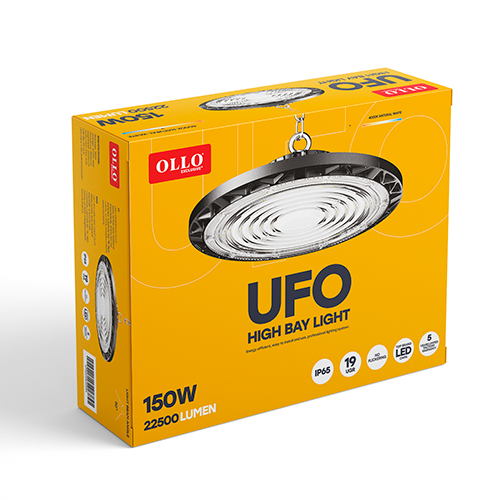 LED industriālais 150W gaismeklis UFO 22500lm, 4000K, IP65 OLLO Exclusive+ / 4752233012553 / 03-373