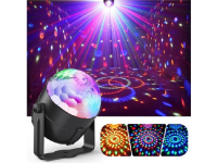 Krāsu mūzikas lampa - projektors ar tālvadības pulti / disko bumba / 240V / 3W / ⌀ 8 cm / RGB - daudzkrāsains / 2000509534066 / 19-565 :: LED naktslampas