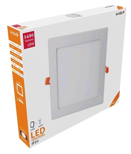 LED встраиваемая светодиодная панель Square ALU / 18W / NW-белый / 4000K / 1490lm / Avide / 5999562288924  / 10-236