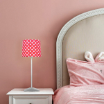 LED galda lampa E27 / 14.5/14.5/35cm / rozā / balts punktiņi / 8715582967567 / 70-721 :: Gaismekļi no Francijas