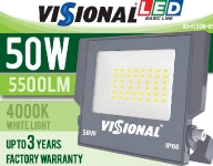 LED ĀRA PROŽEKTORS 50W VISIONAL BASIC Line / 5500lm / IP66 / 4000K / 4751027178512  / 03-478 :: LED prožektori 50W = 500W halogen