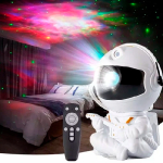 LED projektors Astronauts / Zvaigžņota debess / galaktikas / kosmosa projekcija / ar pulti / 5W / USB / balts / 12 x 11 x 24 cm / 6920680843350 / 19-250 :: Āra un iekštelpu lāzera projektori 