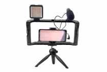 LED lampas komplekts blogeriem ar galdas statīvu, tālruņa turētāju, mikrofonu (lamp ЫЙ) / selfie lampa / ring lamp / 4752233007856 / 06-412 :: LED Apgaismojums fotografēšanai / Selfie