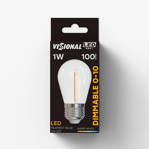 LED диммируемая лампа filament E27 / 1W / 2700K / WW - теплый белый / 100Lm / IP65 / 4752233010962 / 01-958