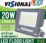 LED ĀRA PROŽEKTORS 20W VISIONAL BASIC Line / 2200lm / IP66 / 4000K / 4751027178499  / 03-476 :: LED prožektori 20W = 200W halogen