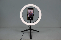  LED Gredzenveida dimmējama lampa ar statīvu 150W / 12’’ (30.5 cm) / Selfie lampa / Ring lamp / White / USB 5V-2A / 3000K-6500K / 2000509534912 / 06-427 :: LED Apgaismojums fotografēšanai / Selfie