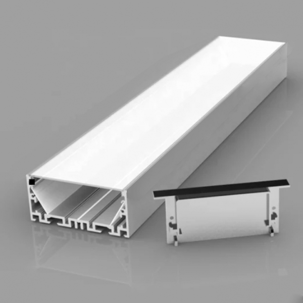 Suspended / surface-mounted anodized aluminum profile with frosted glass for 1-5 rows of LED strip for plaster, tiles, furniture, etc. / in the set: glass, plugs 2 pcs. / HB-70X35 / 3m x 35mm x 70mm / 4752233009607 / 05-767