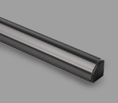 Stūra anodēts melns alumīnija profils LED lentām ar melnu stiklu / komplektā: stikls, gala vāciņi 2 gab., stiprinājumi 2gab. / HB-15.8X15.8BC /  3m x 15.8mm x 15.8mm  / 4752233009140 / 05-720 :: Trīsmetrīgie profili (3 metri)