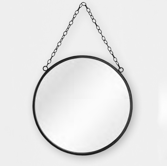 Зеркало Sabine / Ø 25,5 см / с черной цепочкой / 4251820300399 / 30-0019