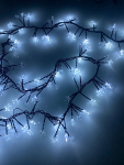 LED Ziemassvētku iekštelpu virtene ar zvaigznēm / cluster / auksti balta / 300 LED diodi / 8 režīmi / 6,5m / IP44 / savienojamā / 220V / 50Hz / 19-501 :: LED Ziemassvētku virtenes