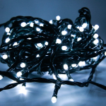 LED Ziemassvētku iekštelpu virtene / CW - auksti balta / 200 LED diodi / 8,57W / 8 režīmi / 16m / IP44 / savienojamā / 19-518 :: LED Ziemassvētku virtenes