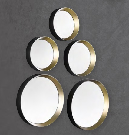 Spoguļu komplekts Lia / 5 spoguļi / melns/zelta / 4251820301440 / 30-0016