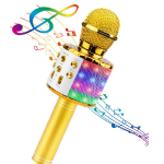 Karaoke - Mikrofons ar skaļruņiem / Bluetooth / Micro USB / AUX / Zeltains / iWear / 4752128061864 / 07-058 :: Karaoke - Mikrofons