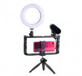 LED lampas komplekts blogeriem ar galdas statīvu, tālruņa turētāju, mikrofonu (lamp RD) / selfie lampa / ring lamp / 1 x 6” / 4752233007818 / 06-408 :: LED Apgaismojums fotografēšanai / Selfie