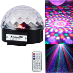 LED Maģiskā lampa - skaļrunis ar tālvadības pulti / mūzikas atskaņotājs / disko bumba / MAGIC BALL ar microSD / USB / MP3 / 5907621811198 / 19-633 :: Āra un iekštelpu lāzera projektori 
