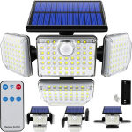 LED āra gaismeklis uz saules baterijām un pulti / 171 LED / 9W / 2400mAh / IP65 / KUSTĪBAS UN KRĒSLAS SENSORS / 5904463314405 / 03-898 :: Fasādes apgaismojums