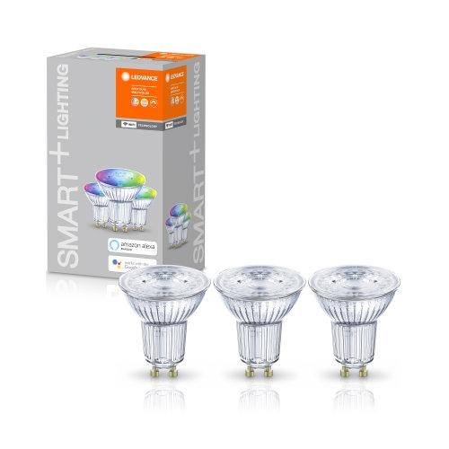 PĒRKOT KOMPLEKTU - 3 spuldzes / LEDVANCE LED spuldze GU10 / 5W / 2700-6500K RGB / SMART+ WiFi SPOT / Multicolour 50 45° / 4058075486058 / 20-8037