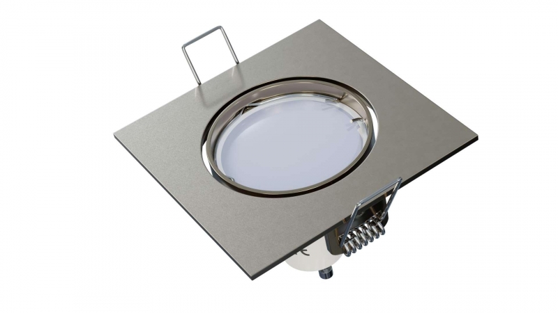 LED recessed panel / adjustable spotlight / excl. GU10/MR16 / satin chrome / 84 x 24 x 11 mm / 5903175317865 / 03-780