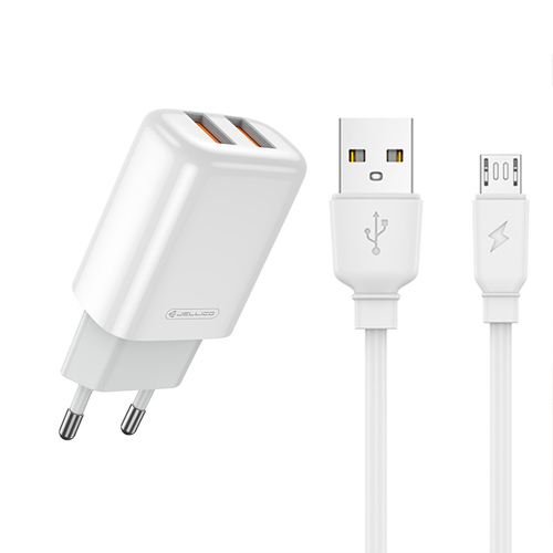 Fast charging power adapter with 2 x USB and Micro USB cable / 6974929203238 / 07-714