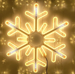 LED Ziemassvētku gaismeklis - sniegpārsla / Ziemassvētku dekors / WW - Silti balta + ZIBSPULDZES EFEKTS / 250V / 52 x 60 cm / 108 LED diodes / 2000509534769 / 19-601 :: LED Ziemassvētku dekors