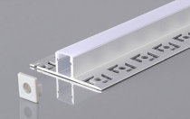 Iebūvējams / zemapmetuma anodēts alumīnija profils ar matētu stiklu LED lentei ģipškartona plāksnēm, flīzēm / komplektā: stikls, gala vāciņi 2 gab. / HB-52.5X13.3 / 2m x 52.5mm x 13.3mm / 4752233008976 / 05-702 :: LED alumīnija profili LED lentēm / OUTLET
