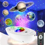 LED projektors - skaļrunis Kosmosa kuģis / Zvaigžņoto debesu projekcija / galaktika / kosmoss / planētas / Vadība caur viedtālruni (lietotnes) / USB Type C / 8 iebūvētas skaņas / 25 x 13 x 12 cm / 19-244 :: LED naktslampas