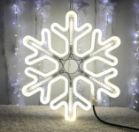 LED Ziemassvētku gaismeklis - sniegpārsla / Ziemassvētku dekors / CW - Auksti balta + ZIBSPULDZES EFEKTS / 250V / 26 x 30 cm / 48 LED diodes / 2000509534721 / 19-597 :: LED Ziemassvētku dekors