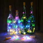 LED Ziemassvētku vara virtene - pudeļu korķis / vara stieple / INVISIBLE METAL WIRE / 30 LED diodes / 3m / uz baterijas / multicolor - krāsaina / 2000509535018 / 19-627 :: LED Ziemassvētku virtenes
