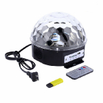 LED Maģiskā lampa - skaļrunis ar tālvadības pulti / mūzikas atskaņotājs / disko bumba / MAGIC BALL ar Bluetooth un USB / 2000509534028 :: Āra un iekštelpu lāzera projektori 