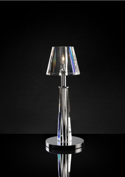 SUPER SALE -50% / Table lamp / silver / crystal shade ( MAX 20W / G4) / 06-2419 / 1Z010L100