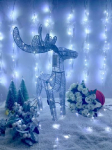 LED Ziemassvētku figūra - Briedis / Iekštelpu izmantošanai / Ziemassvētku dekors / 55 cm / sudraba ar silti baltu gaismu / 2000509534707 / 19-595 :: Ziemassvētku dzivnieku LED dekorācijas