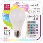LED Smart spuldze ar tālvadības pulti / E27 / A60 / 9.7W / RGB+W / 2700K / Avide / 5999097933207 / 10-1509 :: E27