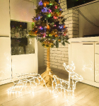 LED Ziemassvētku figūra Briedis ar grozu / Ārejai un iekšējai izmantošanai / Ziemassvētku dekors / 128 cm / WW - silti balts / 3D / 5900779939721 / 19-127 :: Ziemassvētku dzivnieku LED dekorācijas