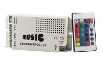 RGB LED lentes kontrolieris ar mūzikas uztvērēju / Daudzkrāsainas LED lentes kontrolieris ar mūzikas uztvērēju / 4751027175610 / 05-089 :: RGB / RGBW kontrolieri / Daudzkrāsainas lentas kontrolieri