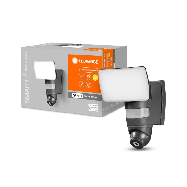 Pēc pasūtījuma! / LEDVANCE LED Ārējais LED viedais fasādes gaismeklis - prožektors ar infrasarkano sensoru SMART+ WIFI FLOOD Camera / 24W / 3000K / 1800lm / IP44 / 4058075478312 / 20-868