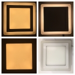 LED iebūvējams panelis 12W+4W Kvadrāta forma / 3 režīmu gaismeklis / 4751027171667 / 02-221 :: Iebūvējamie paneļi ( Kvadrāta forma)