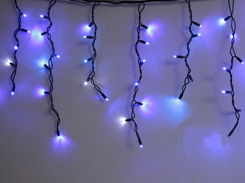 Christmas garland - icicles with crystals for facades and indoors