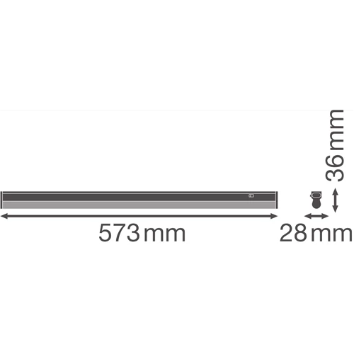 LED linear luminaire 60cm, 8W, 3000K, IP20 LINEAR COMPACT SWITCH