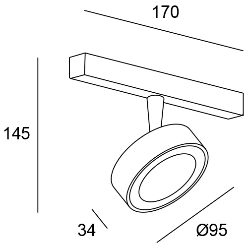 LED Magnetic track light KIVA with adjustable angle