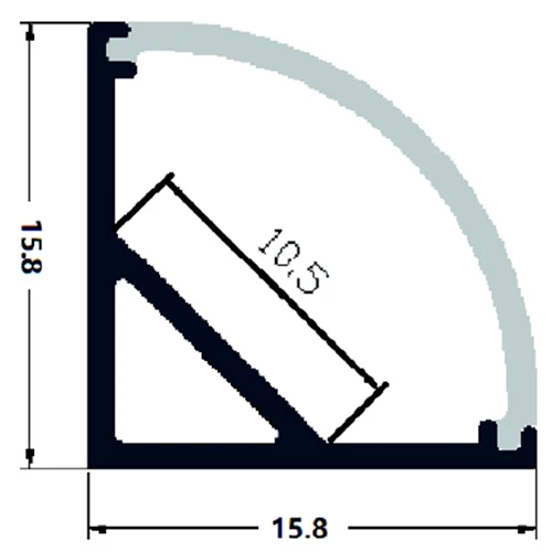 Анодированный угловой алюминиевый профиль для LED ленты
