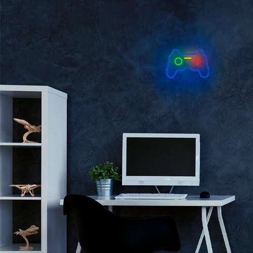 LED Neon light sign - GAMEPAD, multicolor