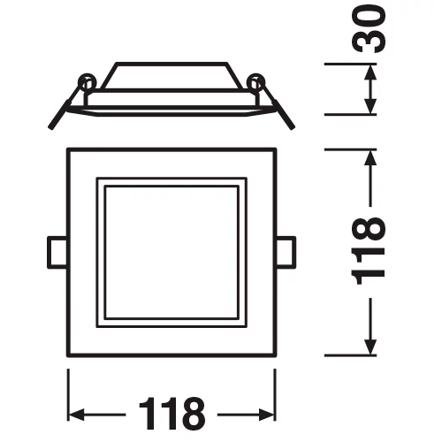 LED iebūvējams panelis 6W 3000K DOWNLIGHT SLIM