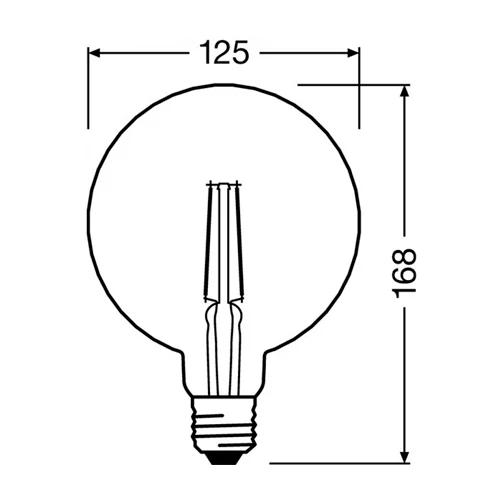 LED лампа в винтажном стиле E27, G125, 4W, 470lm, 2400K