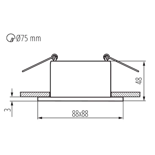 Iebūvējams gaismeklis GLOZO DSL W/W, excl. MR16 vai GU10, max 10W, IP20