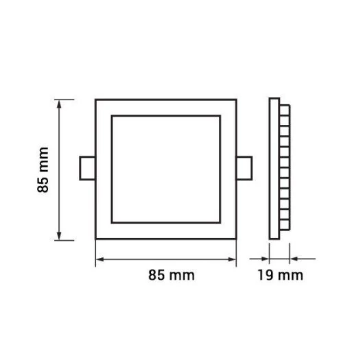 LED iebūvējams panelis 3W, 195Lm, 2800K