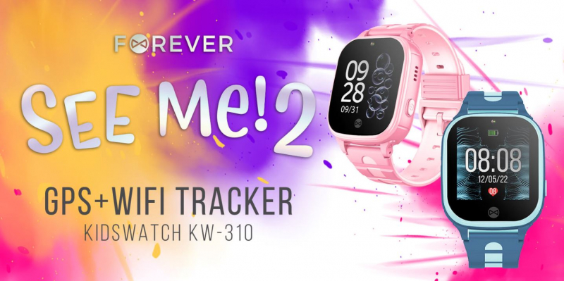 Forever Kids See Me 2 Детские умные часы с GPS / KW-310 / smart часы с голосовым вызовом, чатом и камерой / SIM-карта / GPS / LBS / Wi-Fi -отслеживание / IP67 - водонепроницаемые / 5900495908438