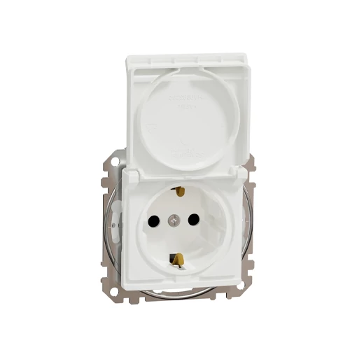 Built-in 1-gang socket grounded with cover, mechanical SEDNA Design